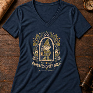 The Helpful Hearth Spirit Women's V-Neck Tee — heather navy