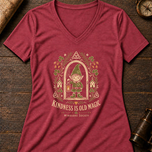 The Helpful Hearth Spirit Women's V-Neck Tee — heather red