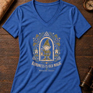 The Helpful Hearth Spirit Women's V-Neck Tee — heather true royal