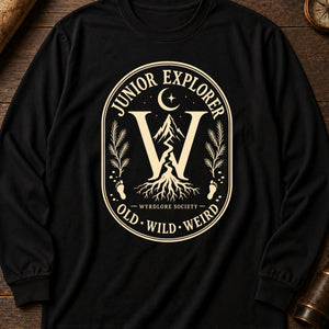 Little Explorer Badge Long Sleeve Shirt — Black