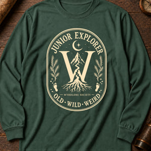 Little Explorer Badge Long Sleeve Shirt — Blue Spruce