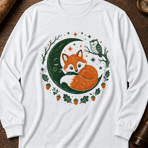 The Moon-Fox Long Sleeve Shirt — White