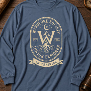 Junior Explorer Seal Long Sleeve Shirt — Blue Jean