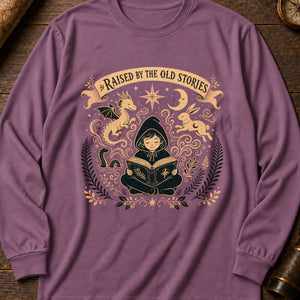 Raised on Old Stories Long Sleeve Shirt — Berry