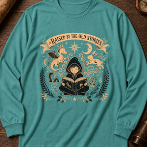 Raised on Old Stories Long Sleeve Shirt — Seafoam