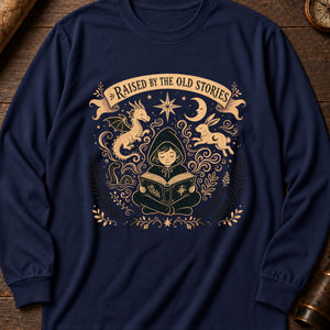 Raised on Old Stories Long Sleeve Shirt — True Navy