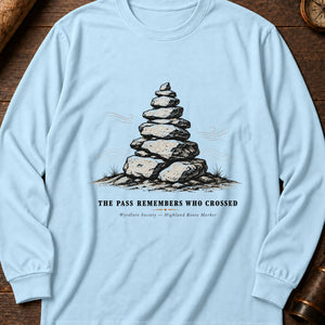The Pass Remembers Who Crossed Long Sleeve Shirt — Chambray
