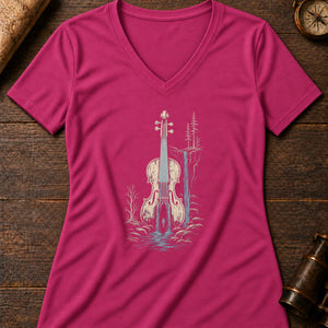 The Fossegrim Women's V-Neck Tee — berry