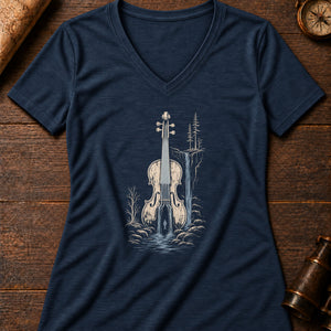 The Fossegrim Women's V-Neck Tee — heather navy