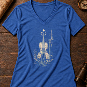 The Fossegrim Women's V-Neck Tee — heather true royal