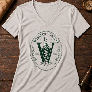 Society Initiate Mark Women's V-Neck Tee — heather dust