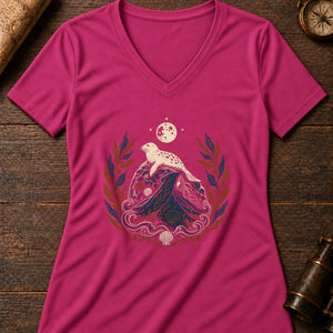 The Selkie Tide Women's V-Neck Tee — berry