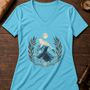 The Selkie Tide Women's V-Neck Tee — turquoise