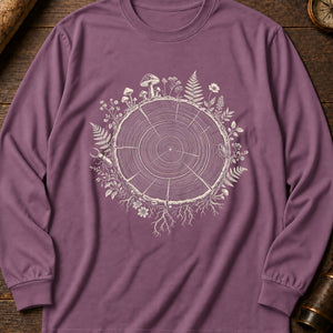 Tree Ring Cabinet Long Sleeve Shirt — Berry