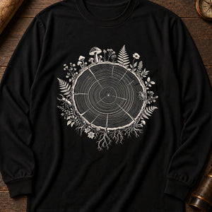 Tree Ring Cabinet Long Sleeve Shirt — Black