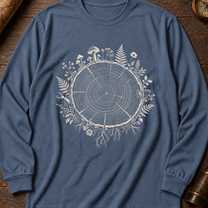 Tree Ring Cabinet Long Sleeve Shirt — Blue Jean