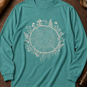 Tree Ring Cabinet Long Sleeve Shirt — Seafoam