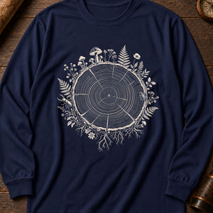 Tree Ring Cabinet Long Sleeve Shirt — True Navy