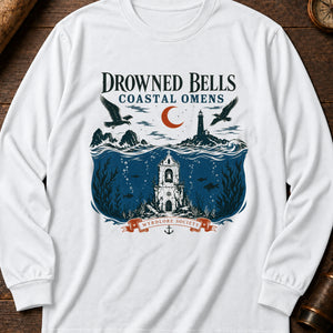 Drowned Bells of the Coast Long Sleeve Shirt — White
