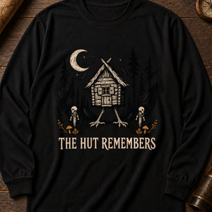 Hut in the Dark Wood Long Sleeve Shirt — Black