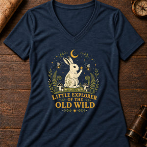 Little Moon Hare Women's V-Neck Tee — heather navy