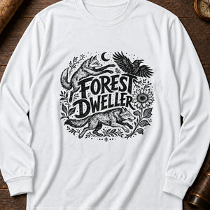 Forest Dweller Beasts Long Sleeve Shirt — White