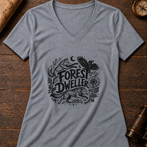 Forest Dweller Beasts Women's V-Neck Tee — athletic heather