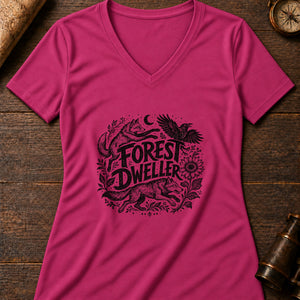 Forest Dweller Beasts Women's V-Neck Tee — berry