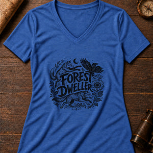 Forest Dweller Beasts Women's V-Neck Tee — heather true royal