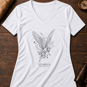 Icarus Women's V-Neck Tee — solid white blend