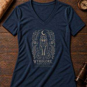 The Hollow Wood Omen Women's V-Neck Tee — heather navy