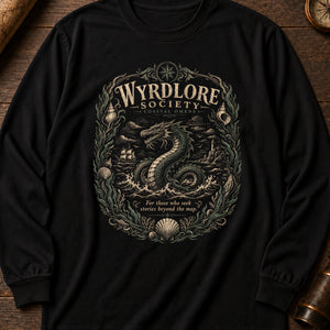 The Sea Serpent Marginalia Long Sleeve Shirt — Black