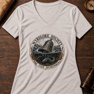 Drowned Bells of the Atlantic Women's V-Neck Tee — heather dust