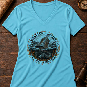 Drowned Bells of the Atlantic Women's V-Neck Tee — turquoise