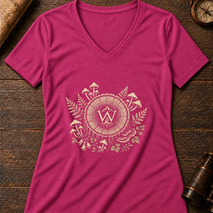 The Tree Ring Archive Women's V-Neck Tee — berry