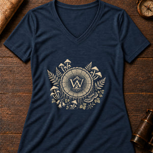 The Tree Ring Archive Women's V-Neck Tee — heather navy