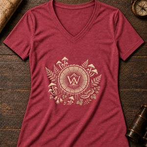 The Tree Ring Archive Women's V-Neck Tee — heather red