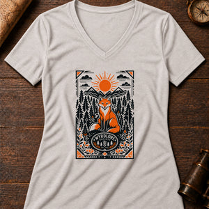 The Wild Fox's Path Women's V-Neck Tee — heather dust