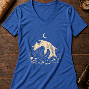 The Selkie's Rest Women's V-Neck Tee — heather true royal