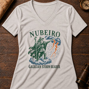 The Nubeiro Women's V-Neck Tee — heather dust