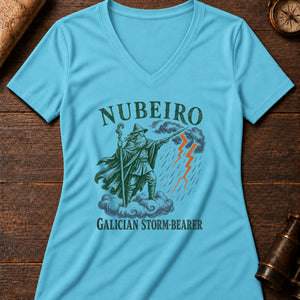The Nubeiro Women's V-Neck Tee — turquoise