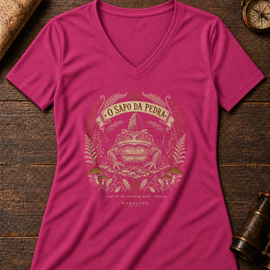 The Granite Toad Women's V-Neck Tee — berry