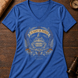The Granite Toad Women's V-Neck Tee — heather true royal