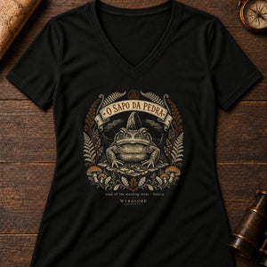 The Granite Toad Women's V-Neck Tee — solid black blend