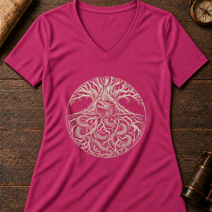The Wyrm Women's V-Neck Tee — berry