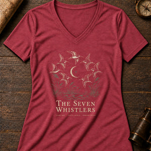 Seven Whistlers Women's V-Neck Tee — heather red