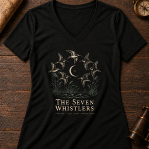 Seven Whistlers Women's V-Neck Tee — solid black blend