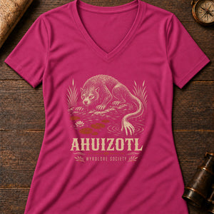 The Ahuizotl Women's V-Neck Tee — berry