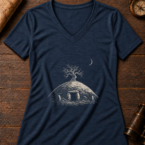 The Barrow-Downs Women's V-Neck Tee — heather navy
