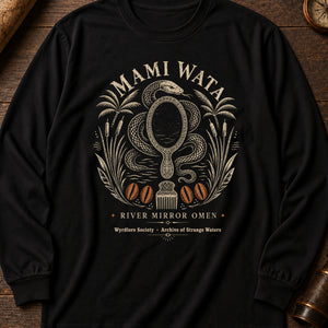 Mami Wata Mirror Long Sleeve Shirt — Black